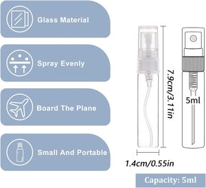 Atomizadores de Vidrio Transparentes Ecológicos Vacíos Personalizados de 2ml 3ml 5ml 10ml, Pulverizador de Niebla Metálico Ámbar, Botella de Prueba con Pulverizador - Product Image 2