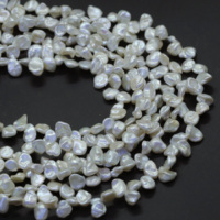 Perles d'eau douce irrégulières en forme de pétale Xulin de 7 mm avec 3 et 7 trous, en gros, pour la fabrication de boucles d'oreilles