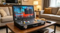 Console d'arcade Pandora Box élégante de 24 pouces, portable et pliable, pour 2 joueurs, station de jeux vidéo rétro pour la maison ou la mancave.