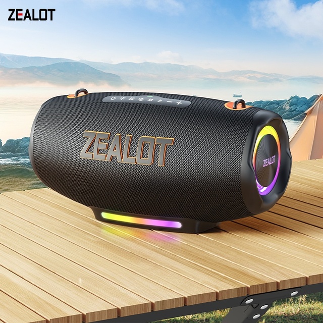 Zealot S127 Outdoor Wireless Speaker 100W with RGB Light 24000mAh Power Bank Waterproof TWS Stereo PD Fast Charging Dance Music
