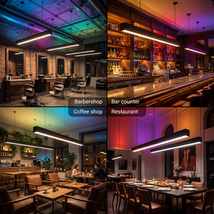 LONYUNG Lampada Lineare a Sospensione RGB Intelligente Personalizzata ETL CE, Dimmerabile 0-10V CCT, in Alluminio, Illuminazione Su e Giù - Product Image 3