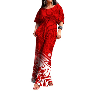 Tuta Intera Personalizzata Stile Isole del Pacifico per <span class=keywords><strong>Donna</strong></span>, Romper con Motivi Tribali Polinesiani Tapa, <span class=keywords><strong>Oversize</strong></span> con Tasche Laterali e Gamba Larga - Product Image 1