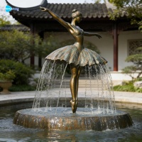 Fontaine de danseuse en métal personnalisée, fontaine de ballerine en bronze