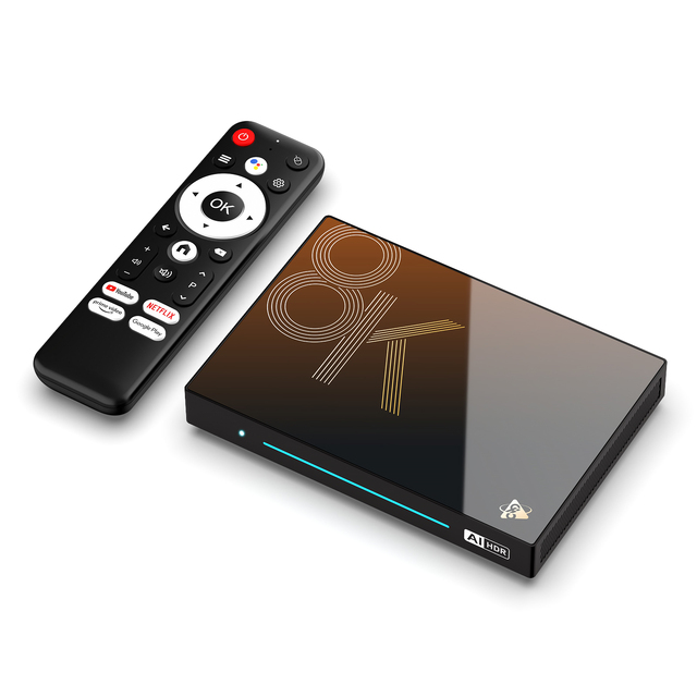 Powerful AI Android TV Box H96MAX M9S 8GB RAM 128GB ROM BT Remote Control Android 14 8K 4K Resolution Rockchip Octa Set-Top Box