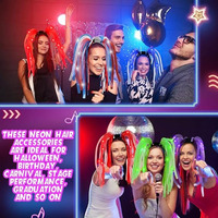 Nouveau modèle de bandeau LED lumineux pour Halloween, idéal pour les fêtes, le cosplay et les tresses, avec dreads colorés clignotants