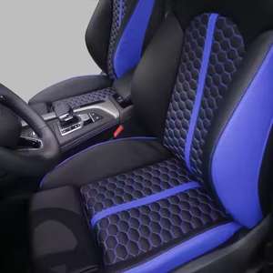 Amélioration des sièges électriques haut de gamme pour <span class=keywords><strong>Audi</strong></span>/Volkswagen, cuir noir et <span class=keywords><strong>bleu</strong></span> sur mesure avec surpiqûres en losange - Product Image 1