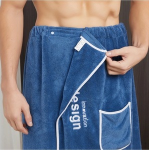 Wholesale Quick-Dry Plain Dyed 70*140cm Rectangle Men's Solid Color Wearable Spa <b>Bath</b> <b>Towel</b> - Product Image 3