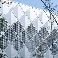 WanBo - Mur rideau moderne en alliage d'aluminium perforé avec rétroéclairage LED pour éclairage extérieur nocturne - Étanche, ignifuge et anticorrosion