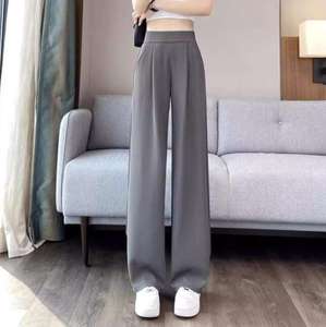 Pantaloni Donna 2026 Personalizzati a Gamba Larga, Sottili Estivi, Sciolti a Gamba Dritta, Vita Alta, Drappeggiati, Casual, Moda Primavera - Product Image 3