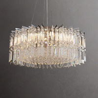 Lámpara de Araña de Cristal de Lujo, Altura Ajustable, LED Moderna y Minimalista, Iluminación para Villa, Sala de Estar, Dormitorio, Comedor, Ambiente Cálido