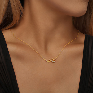 <b>CANNER</b> Trendy 925 Sterling Silver Zircon Stone Mobius Heart Shape Necklace Wholesale - Product Image 4