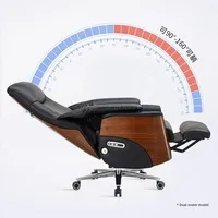 Fauteuil de bureau et d'ordinateur moderne inclinable de première classe, en cuir véritable, électrique, intelligent et réglable, confortable et luxueux pour usage prolongé
