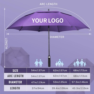 Durable Purple Double Layer Golf <b>Umbrellas</b> Custom Golf <b>Umbrellas</b> Vented <b>Umbrella</b> for Event Use or Gift - Product Image 5