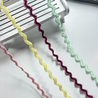 Ruban Ric Rac Coloré, Ruban en Dentelle Zig Zag, Garniture Ric Rac avec Bandes de Couleurs, Ruban Zig Zag pour Robe, Sac
