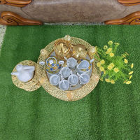 Nouvelle Collection 2026 : Ensemble de Table à Café Habesha Dorée Traditionnelle de Luxe Éthiopienne - Design Classique