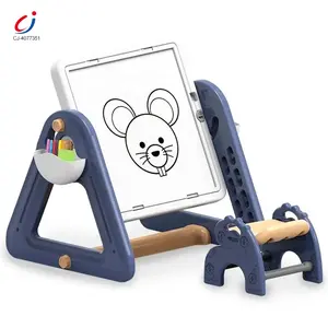 Chengji diy assembly construction block play tables chair toy 6 in 1 multifunctional building blocks table set for kids