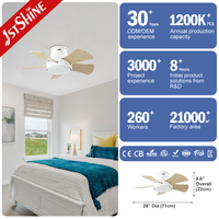 Ventilateur de plafond élégant de 28 pouces de style luxueux, de qualité industrielle, personnalisable, respectueux de l'environnement, avec éclairage LED, 1stshine