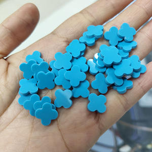 Piedras de Trébol Azul, Turquesa Sintética, Trébol de Cuatro Hojas, Turquesa Azul Suelta, Gemas para Collar, Joyería - Product Image 1