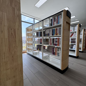 ชั้นวางหนังสือเหล็ก-ไม้ ดีไซน์ทันสมัย สำหรับเฟอร์นิเจอร์โรงเรียนและพื้นที่การเรียนรู้ - Product Image 3