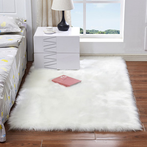 Alfombra de Pelo Sintético Shengxi Rectangular 5925651117, Moderna, Lavable, para Sala de Estar o Dormitorio, de Color Sólido, con Pelo Largo, para Interiores - Product Image 5