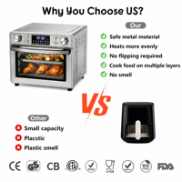 Four à convection numérique multifonctionnel 1700W 30L en acier inoxydable, combinaison friteuse à air et four grille-pain pour cuisine domestique