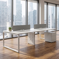 Poste de travail de bureau individuel moderne en bois avec cloison de séparation, bureau d'ordinateur, table de direction blanche pour employés, ensemble de mobilier