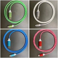 Kabel Charger Cepat Dual Micro USB LED Visible Flowing Light Braid, Pengisian Daya Cepat, Sinkronisasi Data untuk Android, Komputer, Earphone