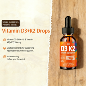 OEM ODM <span class=keywords><strong>Vitamina</strong></span> D3 K2 5,000 UI en Gotas Líquidas (5,000 UI <span class=keywords><strong>de</strong></span> D3 y 100mcg K2 MK-7) Gotas Líquidas <span class=keywords><strong>de</strong></span> <span class=keywords><strong>Vitamina</strong></span> <span class=keywords><strong>D</strong></span> <span class=keywords><strong>de</strong></span> Máxima Absorción, 60 Porciones - Product Image 2