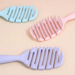 Cepillo desenredante ventilado, cepillo para desenredar cabello seco y mojado, cepillo curvo para peluquería, herramienta de peinado para salón de belleza. - Product Image 2