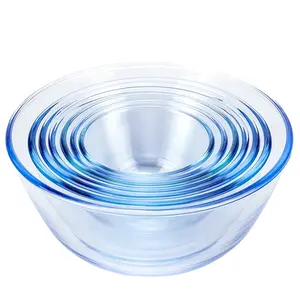 Best Modern Kitchen table utensils reusable glass mixing bowl fruit salad glass bowl set