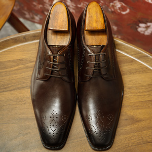 Men's <b>Black</b> Leather Oxfords Pointed Toe Lace-up Solid Pattern Career All Seasons Dress <b>Shoes</b> Drop Shipping - Product Image 5