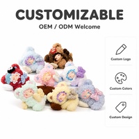 Ours en peluche Kawaii en polyester, décoration à clipser, 12 cm, animal en peluche mignon et doux pour écran, étagère, bureau, sangle de sac, unisexe
