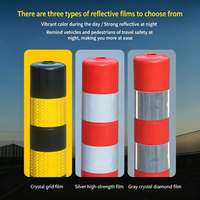 Poteau de signalisation flexible en PU personnalisable de 75 cm, réfléchissant, amovible, barrière de circulation, protection IP68, batterie rechargeable