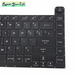 Clavier de jeu américain pour ASUS ROG Strix Scar III G531 <span class=keywords><strong>G513</strong></span> <span class=keywords><strong>G512</strong></span> V184262BS1 UI 0KN1-8T2UI11 0KNR0-4613UI00 avec rétro-éclairage couleur - Product Image 3