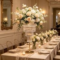 Vase de centre de table élégant en cristal multicouche pour décoration de Quinceañera, mariage, fête, ornement de maison, ensemble de présentoir d'allée
