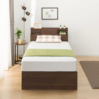 Meuble de chambre à coucher avec tiroir de rangement, grand lit simple en bois, design moderne