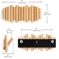 Crochets muraux dissimulés en bois massif, porte-manteau mural pour entrée, rangement de vêtements, serviettes et sacs