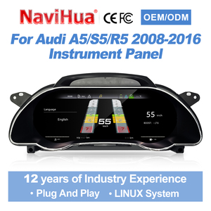 Panel de Instrumentos Digital para Auto Navihua, Nuevo Diseño, Velocímetro con Sistema Linux, Carplay, Pantalla LCD para Audi A5/S5/R5 2009-2016 - Product Image 1