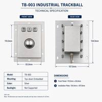Souris de boule de commande industrielle d'acier inoxydable de contrôle IP65 USB filaire ou PS/2 imperméable pour l'usage de kiosque ou de machine