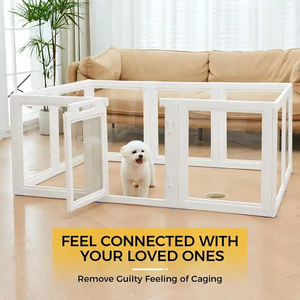 Pet Kennel Pet <strong>Dog</strong> Playpen Security Heavy Duty <strong>Play</strong> <strong>Pen</strong> Classic Portable Foldable Acrylic Cage for Rabbit Small Animals - Product Image 2