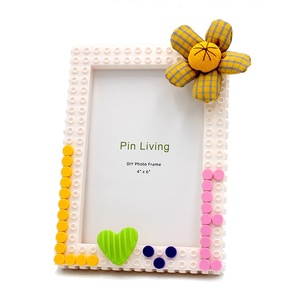 DIY Handmade Chinese Valentine's Day Couple <strong>Building</strong> <strong>Blocks</strong> Photo Frame Plastic Commemorative Gift Album <strong>Table</strong> Heart - Product Image 6