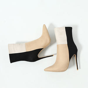 <span class=keywords><strong>Stivali</strong></span> corti da <span class=keywords><strong>donna</strong></span> a tacco alto con tacco a spillo multicolore di grandi dimensioni - Product Image 5