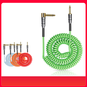 <span class=keywords><strong>Cable</strong></span> de instrumento trenzado con blindaje de color personalizado, <span class=keywords><strong>cable</strong></span> telescópico de <span class=keywords><strong>audio</strong></span> con conector estéreo en ángulo recto de 3.5mm TRS para guitarra. - Product Image 3