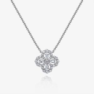 S925 Sterling Silver Plated White Gold High carbon diamond Pendant Set <b>Fashionable</b> <b>Necklace</b> - Product Image 1