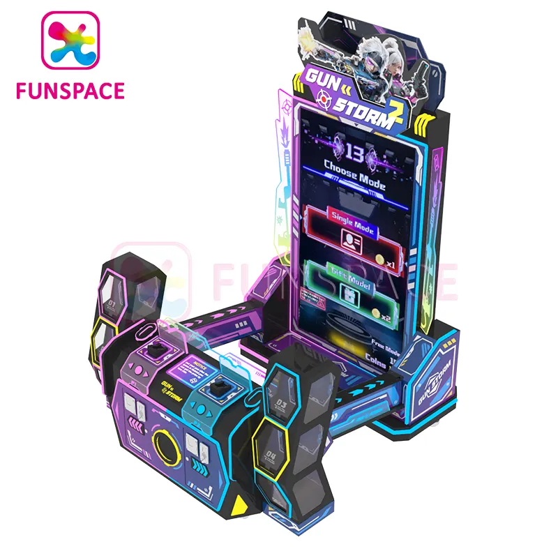 Funspace 슈팅 시뮬레이터 게임기 동전 작동 42 LCD 2 플레이어 아케이드 게임기