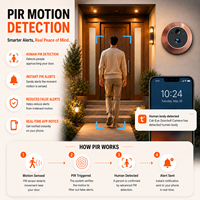 Tuya Smart Life 3MP FHD Video Deurkijker Mini Deurbel Met Wifi Camera 5000mAh Oog Home Security Deurkijker Camera