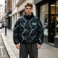 Veste d'hiver streetwear zippée coupe-vent et écologique pour homme, col montant, style universitaire