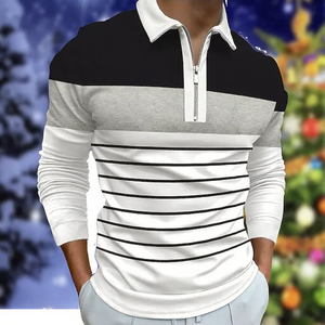 <b>Men's</b> for <b>Shirt</b> 100% Polyester Knitted Anti-Wrinkle Digital Print Long Sleeve Button Golf Outdoor Athleisure Top - Product Image 3