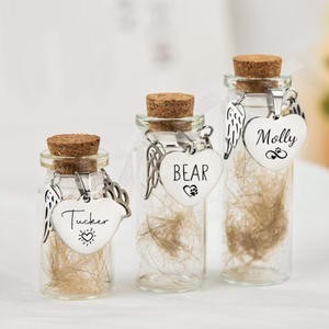 Ornamen Penyimpanan Bulu Kucing Anjing Bentuk Tetesan Air Mata Modern, Wadah Abu Rambut Hewan Peliharaan dari Kaca Bening yang Aman & Terlindungi, Kenang-kenangan - Product Image 1