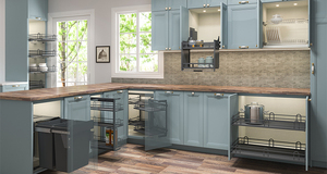 Modern Pull <strong>Kitchen</strong> Cabinets Trash Can <strong>Dual</strong> 17L PP <strong>Bins</strong> Soft Close Runner Built-in Basket Design Eco-Friendly 1 Year Warranty - Product Image 5